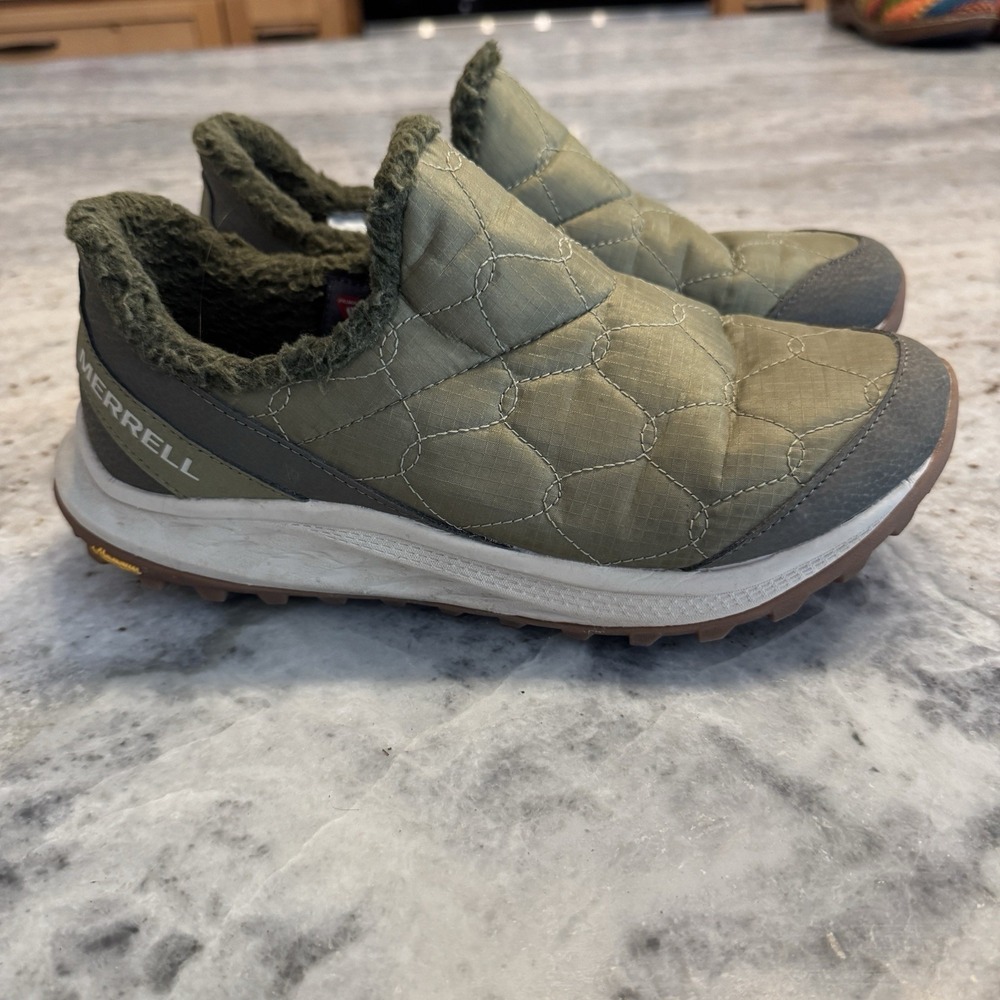 Merrell Antora 3 Thermo Moc Slip-On Shoes Lined Women's Sz 8.5 Olive Green